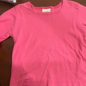 Hanna andersson quarter sleeve top pink girls euc size 110